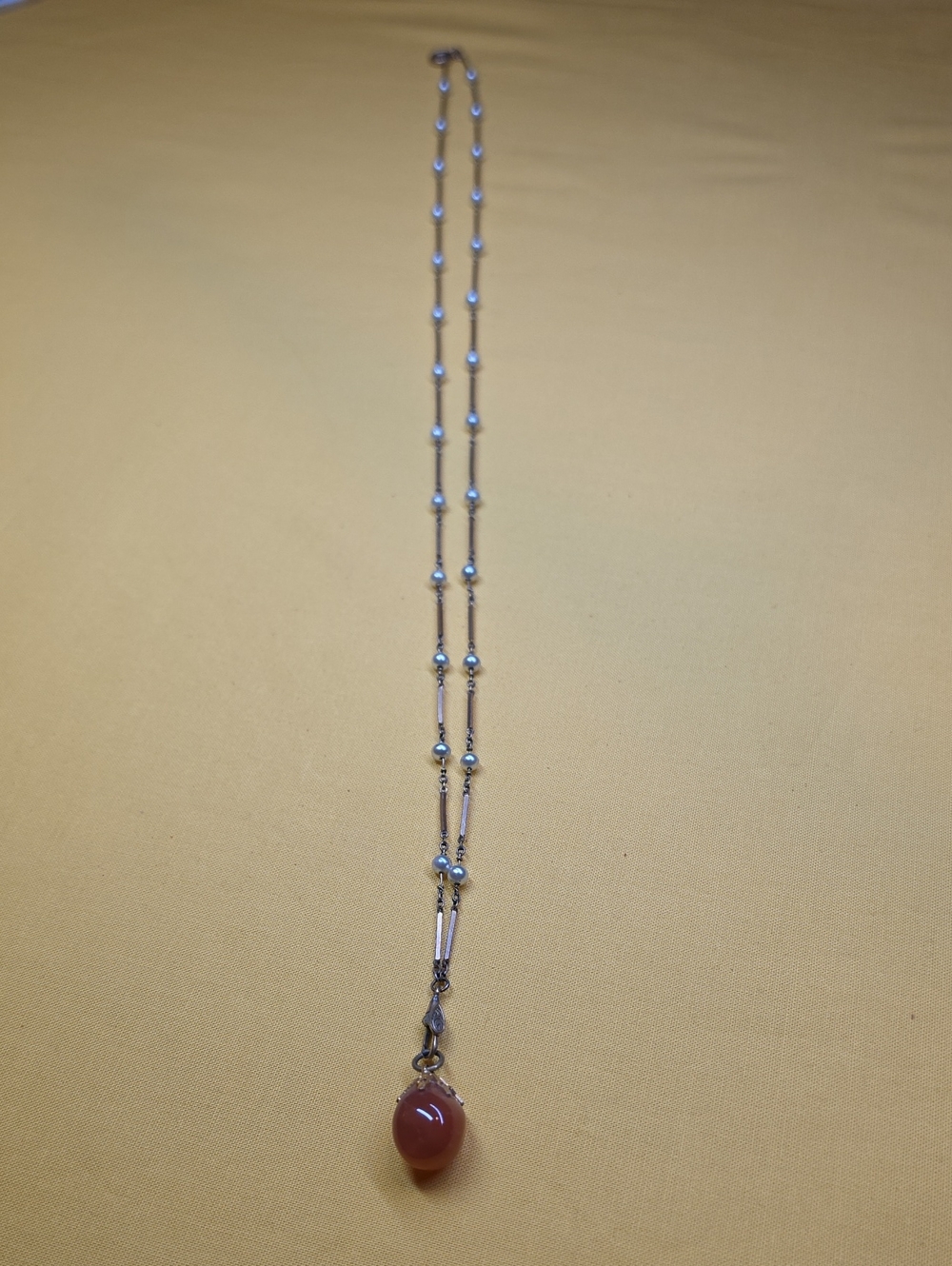 Antique 1920s Art Deco American Foil Co. Carnelian Drop Necklace